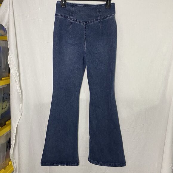 TINSELTOWN Jeans Flare Boot Leg Stretch Pull On High Waist Denim Womens 9 Blue - Picture 3 of 9